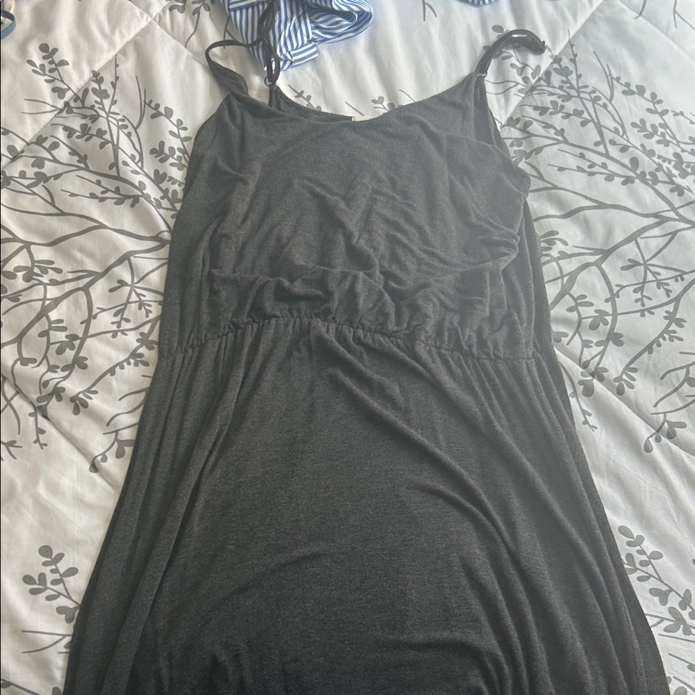 Dark grey cotton maxi dress